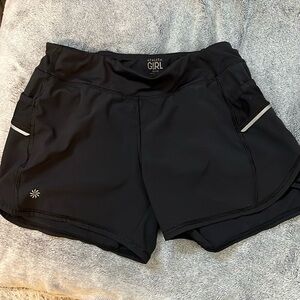 Athleta Girl Black running Shorts Dream Crazy Big Sz XL 14